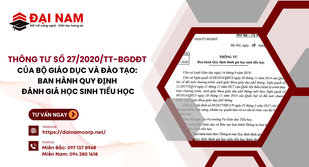 Thông Tư Số 27/2020/TT-BGDĐT Của BGDĐT: Ban Hành Quy Định Đánh Giá Học Sinh Tiểu Học