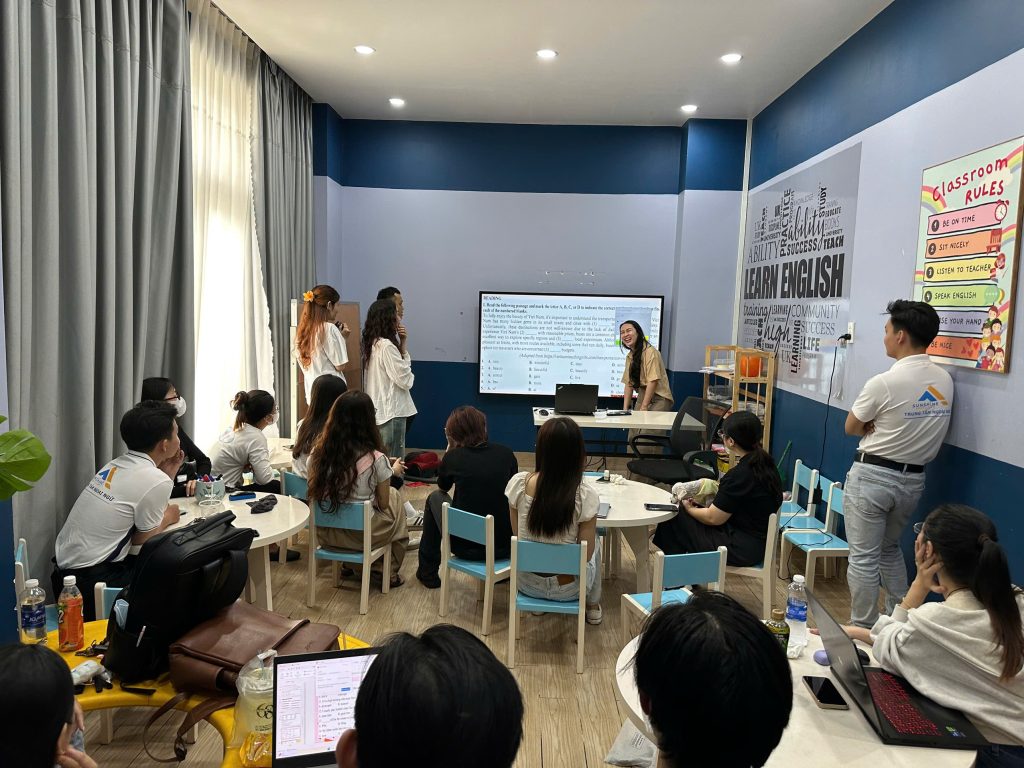 màn hình tương tác cho trung tâm ngoại ngữ Sunshine
