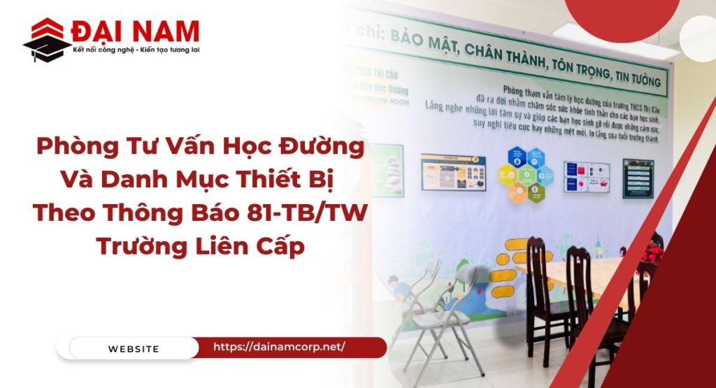 Phòng Tư Vấn Học Đường Và Danh Mục Thiết Bị Theo Thông Báo 81-TB/TW Trường Liên Cấp
