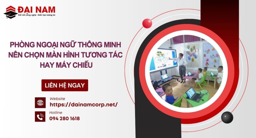Phòng Ngoại Ngữ Thông Minh Nên Chọn Màn Hình Tương Tác Hay Máy Chiếu